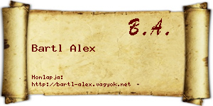 Bartl Alex névjegykártya